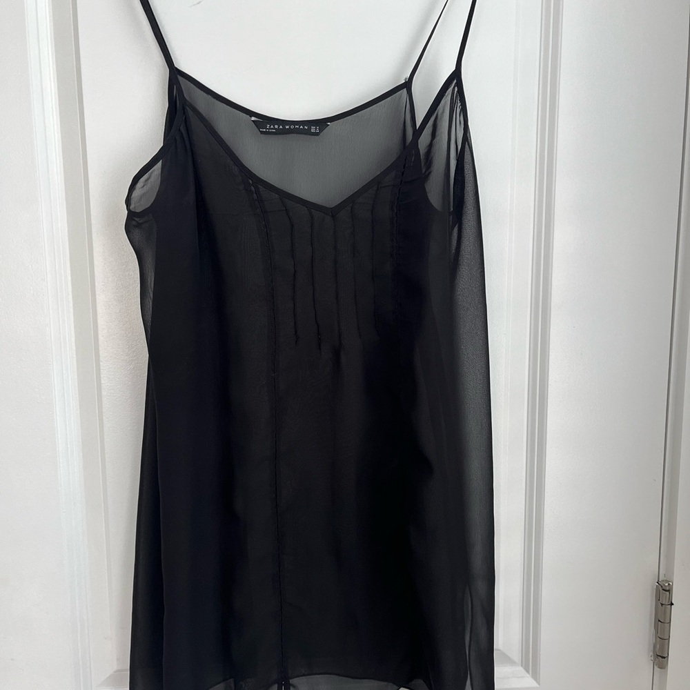 Sheer Black Camisole Top